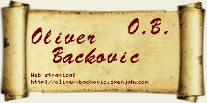 Oliver Backović vizit kartica
